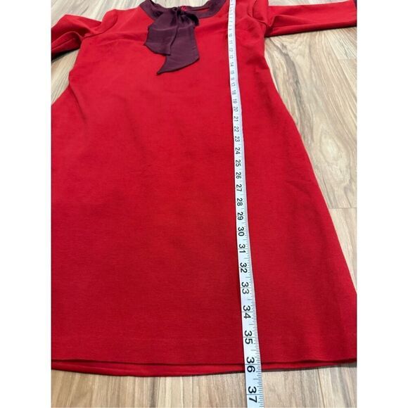 Boden red shift dress with bow sz 10 - Picture 8 of 8